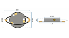 Toolight Stropná lampa Moon White APP865-C