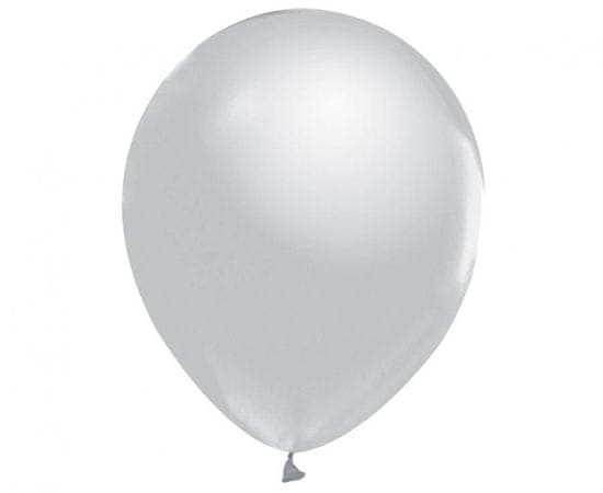 PS Latexové balóniky metalická strieborná 30cm 50ks