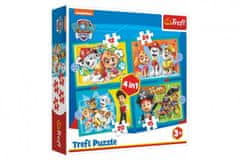 Trefl Puzzle 4v1 Šťastný tím Paw Patrol / Tlapková Patrola v krabici 28x28x6cm Cena za 1ks