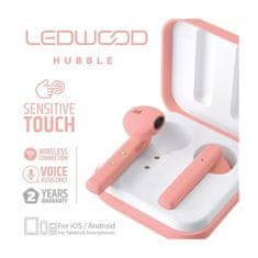 Solex Slúchadlá BLUETOOTH do uši LEDWOOD HUBBLE PINK TWS