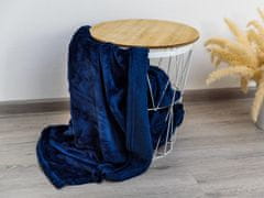 Výpredaj obliečok Tmavomodrá mikroplyšová deka VIOLET, 150x200 cm