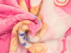 Výpredaj obliečok Ružová detská deka ZAJAČIK A MACKO, 80x110 cm