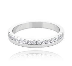 MINET + Strieborný snubný prsteň s bielymi zirkónmi veľkosť 54