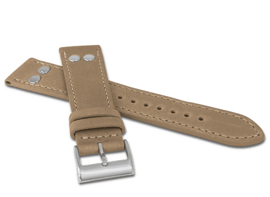 LAVVU Béžový remienok na hodinky PILOT z luxusnej kože Top Grain - 22