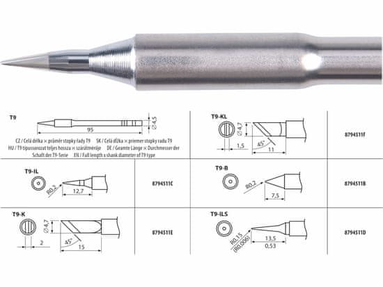 Extol Industrial Hrot spájkovací T9-IL pre 8794511, EXTOL INDUSTRIAL