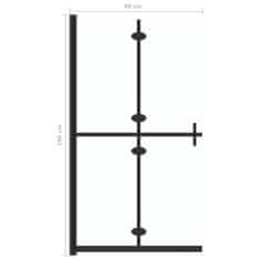 Vidaxl Skladacia sprchová zástena priehľadné ESG sklo 90x190 cm