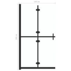 Vidaxl Skladacia sprchová zástena priehľadné ESG sklo 120x190 cm