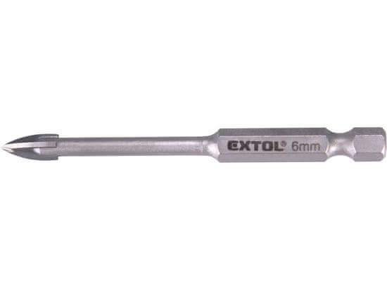 Extol Premium Vrták do skla a keramiky 6mm, šesťhranná 1/4" stopka, EXTOL PREMIUM