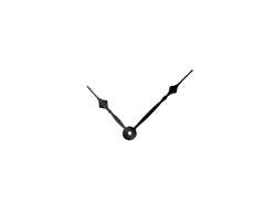 Noname Čierne hliníkové hodinové ručičky 80 mm | 57 mm