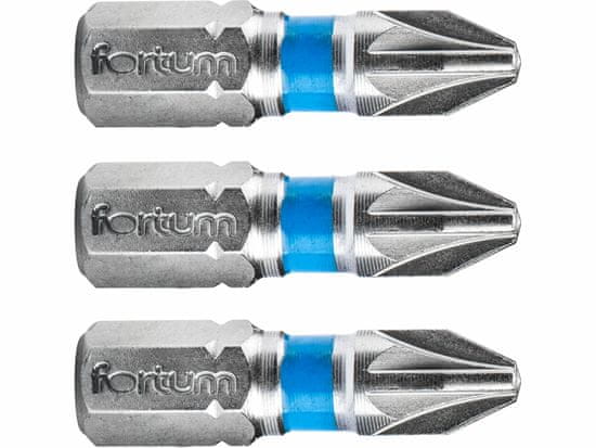 Fortum Bit krížový 3ks, PZ 2x25mm, S2, FORTUM