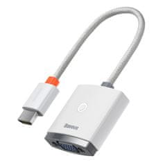 BASEUS Adaptér série Baseus Lite HDMI na VGA + mini jack 3,5 mm / napájanie micro USB biely (WKQX010102)