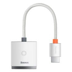 BASEUS Adaptér série Baseus Lite HDMI na VGA + mini jack 3,5 mm / napájanie micro USB biely (WKQX010102)