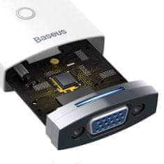 BASEUS Adaptér série Baseus Lite HDMI na VGA + mini jack 3,5 mm / napájanie micro USB biely (WKQX010102)