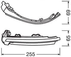 Osram OSRAM LEDRiving dynamický LED smerovač do zrkadla Audi A4 B9, Audi A5 F5 - White Edition LEDDMI 8W0 WT