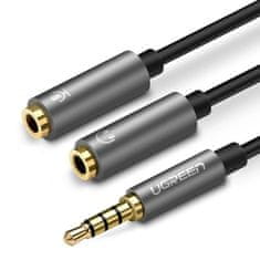 Ugreen Ugreen Kabel rozdzielacz słuchawkowy 3,5 mm mini jack AUX mikrofon 20cm (mikrofon + wyjście stereo) srebrny (30619)