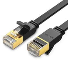 Ugreen Ugreen płaski Kabel internetowy sieciowy Ethernet patchcord RJ45 Cat 7 STP LAN 10 Gbps 3 m czarny (NW106 11262)