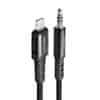 Acefast MFI audio kábel Lightning - 3,5 mm mini jack (samec) 1,2 m, AUX čierny (C1-06 black)