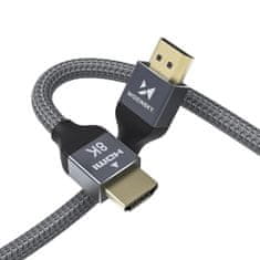 WOZINSKY Wozinsky HDMI 2.1 8K 60 Hz 48 Gb/s / 4K 120 Hz / 2K 144 Hz 1 m strieborný kábel (WHDMI-10)