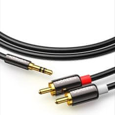 Ugreen Ugreen audio kábel 3,5 mm mini jack - 2RCA 5 m čierny (AV116)