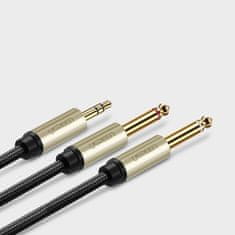Ugreen Ugreen Audio kábel mini jack 3,5 mm - 2 x jack 6,35 mm 1 m sivý (AV126)