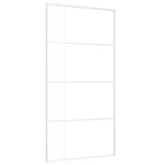 Vidaxl Posuvné dvere ESG sklo a hliník 102,5x205 cm biele