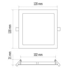 EMOS EMOS LED panel 120 × 120, zabudovateľný biely, 6W neutrálna biela 1540210620