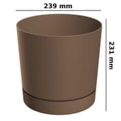 botle Okrúhly kvetináč s podstavcom Ø23,9 cm matná farba hnedá