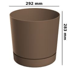 botle Okrúhly kvetináč s podstavcom Ø29,2 cm matná farba hnedá