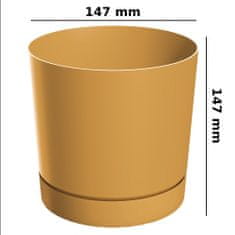 botle Okrúhly kvetináč s podstavcom Ø14,7 cm matný žltý