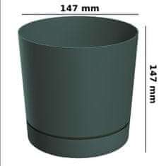 botle Okrúhly kvetináč s podstavcom Ø14,7 cm matný modrý