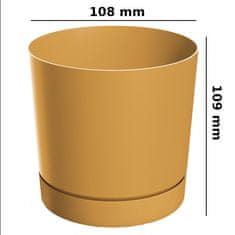 botle Okrúhly kvetináč s podstavcom Ø10,8 cm matný žltý