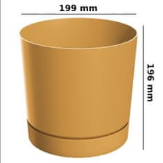 botle Okrúhly kvetináč s podstavcom Ø19,9 cm matný žltý