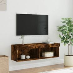 Vidaxl TV skrinka s LED svetlami dymový dub 100x30x30 cm