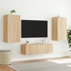 Vidaxl TV nástenná skrinka s LED svetlami dub sonoma 40,5x35x80 cm