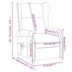 Petromila vidaXL Masážne kreslo, tmavosivé, látka