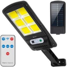 Verk  12276 Pouličné osvetlenie solárne 160 LED COB, IP67, 90 W, 15000 mAh čierne