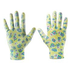 Záhradné rukavice potiahnuté nitrilom, kvetinový vzor, veľkosť 8"