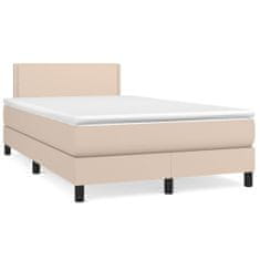 shumee Boxspring posteľ+matrac, kapučínová 120x190cm, umelá koža