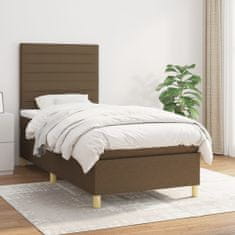 shumee Boxspring posteľ s matracom tmavohnedá 90x190 cm látka