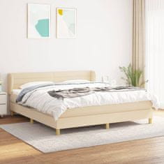 shumee Posteľný rám boxspring s matracom krémový 180x200 cm látka