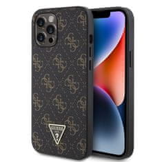 Guess Zadný kryt PU Leather 4G Triangle Metal Logo pre iPhone 12 Pro Max Black