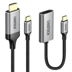 Choetech Choetech USB-C - HDMI 2.0 HUB set sivý (HUB-H12) + USB-C - HDMI kábel (3840 x 2160 @ 60Hz) 2m sivý (CH0021)