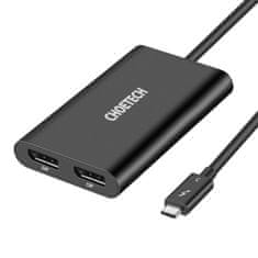 Choetech Choetech rozdeľovací adaptér USB-C Thunderbolt 3 (40 Gb/s) - 2x DisplayPort 4K 60Hz čierny (HUB-D03)