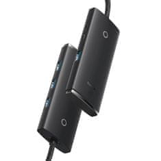 BASEUS Baseus Lite Series 4-Port HUB (USB-A na 4xUSB-A 3.0) 0,25m čierny (WKQX030001)