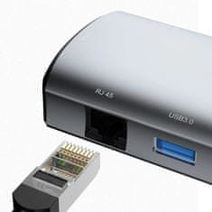 DUDAO Dudao 11v1 multifunkčný HUB USB-C - USB-C 60 W HDMI 3,5 mm mini jack Čítačka kariet SD VGA RJ45 3xUSB 3.2