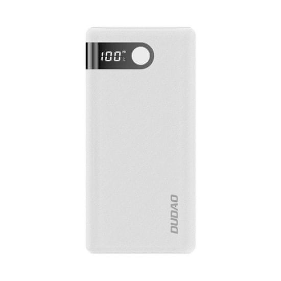 DUDAO Dudao Powerbank 20000 mAh 2x USB / USB-C / micro USB 2 A s LED displejom biela K9Pro-05