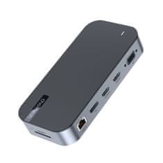 Choetech Choetech M52 USB-C HUB - USB-C PD/USB-C/USB-A/HDMI/VGA/DP/SD/TF/RJ45/AUX - sivá