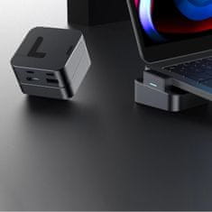 Joyroom Joyroom stojan multifunkčný HUB USB typu C - USB 3.0 / RJ45 / HDMI / USB typu C / Thunderbolt pre MacBook Pro sivý (S-H121 Gray)