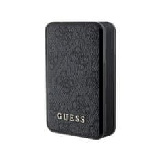 Guess Guess 4G Kožená kovová powerbanka s logom 18W 10000mAh čierna