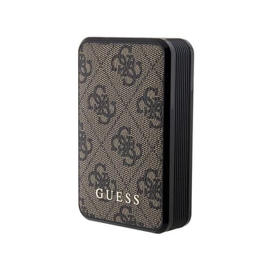 Guess Guess 4G Leather Metal Logo 18W 10000mAh powerbank - hnedá